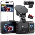 Dash Cam Front Rear, 4K/1080P Dual Channel Dash Cams with 64GB Card, Dash Camera for Cars with 5GHz WiFi, APP Control,2.0″ IPS Screen,Night Vision,G-Sensor,170°Wide… by GOODTS