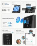 DESLOC Smart Lock D110 Plus, Fingerprint Keyless Entry Door Lock, Built-in Wi-Fi, App Remote Control, Smart Locks for Front Door, Keypad Deadbolt with LockVue Display, IP54,... by DESLOC