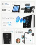 DESLOC Smart Lock D110 Plus, Fingerprint Keyless Entry Door Lock, Built-in Wi-Fi, App Remote Control, Smart Locks for Front Door, Keypad Deadbolt with LockVue Display, IP54,... by DESLOC