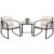 Devoko 3 Piece Rocking Bistro Set Wicker Patio Outdoor Furniture Porch Chairs Conversation Sets with Glass Coffee Table (Beige) by Devoko