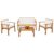 Devoko Patio Furniture 4 Piece Acacia Wood Outdoor Conversation Sofa Set with Table & Cushions Porch Chairs for Garden, Deck, Backyard, Natural by Devoko