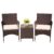 Devoko Patio Porch Furniture Sets 3 Pieces PE Rattan Wicker Chairs with Table Outdoor Garden Furniture Sets (Brown/Beige) by Devoko