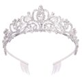 Didder Silver Crystal Tiara Crown Headband Princess Elegant Crown with combs for Women Girls Bridal Wedding Prom Birthday Party by Didder