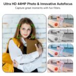 Digital Camera, 2025 4K 44MP Autofocus Digital Cameras for Teens, Silver Point and Shoot Camera for Kids with 16X Zoom, 64GB SD Card, Compact Small for Boys Girls Teens Kids Gift by SMARTKLIK