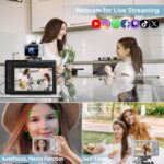 Digital Camera, 2025 4K 44MP Autofocus Digital Cameras for Teens, Silver Point and Shoot Camera for Kids with 16X Zoom, 64GB SD Card, Compact Small for Boys Girls Teens Kids Gift by SMARTKLIK