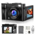 Digital Camera 4K for Photography Vlogging: 50MP Cameras for Video – 16X Zoom Photo Camera Gifts for Teens Ages 8-16 – 180°Flip Screen Compact Cámara – Point and Shoot Digital… by ROQIOO