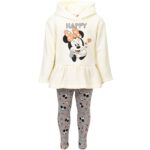 Disney Minnie Mouse Fleece Pullover Crossover Hoodie and Leggings Outfit Set Infant to Big Kid Sizes (12 Months - 14-16) by Disney