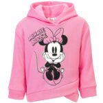 Disney Minnie Mouse Fleece Pullover Crossover Hoodie and Leggings Outfit Set Infant to Big Kid Sizes (12 Months - 14-16) by Disney