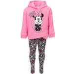 Disney Minnie Mouse Fleece Pullover Crossover Hoodie and Leggings Outfit Set Infant to Big Kid Sizes (12 Months - 14-16) by Disney