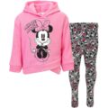 Disney Minnie Mouse Fleece Pullover Crossover Hoodie and Leggings Outfit Set Infant to Big Kid Sizes (12 Months – 14-16) by Disney