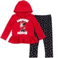 Disney Minnie Mouse Fleece Pullover Crossover Hoodie and Leggings Outfit Set Infant to Big Kid Sizes (12 Months – 14-16) by Disney