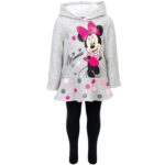 Disney Minnie Mouse Fleece Pullover Crossover Hoodie and Leggings Outfit Set Infant to Big Kid Sizes (12 Months - 14-16) by Disney