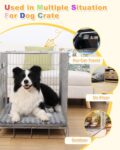 Dog Bed for Crate High Resilience Foam Crate Pad Mat for Medium Large Dogs Washable Anti-Slip,35" x 22",Dark Gray by WAYIMPRESS