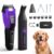 Dog & Cat Grooming Kit for Thick Coats, Heavy Duty Rechargeable Trimmer with LED Display & Storage Bag (Purple, 2 in 1) by PAPMINI