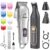 Dog Clippers for Grooming,Dog Grooming Kit for Heavy Thick Hair&Coats/Low Noise Rechargeable Cordless Pet Shaver with Paw Trimmer Nail Grinder/Hair Trimmer for Small & Large Cats by Gooad