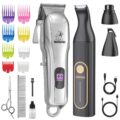 Dog Clippers for Grooming,Dog Grooming Kit for Heavy Thick Hair&Coats/Low Noise Rechargeable Cordless Pet Shaver with Paw Trimmer Nail Grinder/Hair Trimmer for Small & Large Cats by Gooad