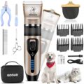 Dog Clippers for Grooming,Dog Grooming Kit for Heavy Thick Hair&Coats/Low Noise Rechargeable Cordless Hair Trimmer/Pet Shaver with Paw Trimmer for Small & Large Dogs Cats by Gooad