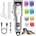 Dog Clippers for Grooming for Heavy Thick Hair&Coats,Low Noise Dog Hair Trimmer,Rechargeable Cordless Pet Shaver with Stainless Steel Blade, Dog Grooming Kit for Small Large… by Gooad