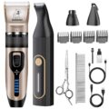Dog Clippers for Grooming for Heavy Thick Hair&Coats,Low Noise Hair Trimmer,Rechargeable Cordless Pet Shaver, Dog Grooming Kit with Paw Trimmer Nail Grinder for Small Large Dogs by Gooad