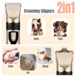 Dog Grooming Kit & Paw Trimmer-Low Noise Electric Quiet Clippers Set, Rechargeable Cordless Pet Hair Clippers for Thick Coats with Scissors & Trimmer -Professional Grooming... by FurUlixty