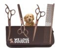 Dog Grooming Scissors Kit – Best Tools For Goldendoodles, Poodles & Doodles – Straight, Curved & Thinning Shears – Golden Doodle Grooming Kit – Professional Grade Steel, 4 Pc… by We Love Doodles