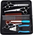 Dog Grooming Scissors Kit, Safety Round Tip, Heavy Duty Stainless Steel Dog Scissors and Nail Clippers, 6 in 1 Dog Grooming Kit by Freewindo