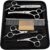 Dog Grooming Scissors Kit with Round Tip, 6 in 1 Cat Dog Scissors, Stainless Steel Pet Grooming Shears, Straight, Curved, Thinning Shears, Comb for Full Body, Face, Nose, Ear & Paw by iSeaFly