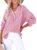 Dokotoo Womens Casual Button V Neck Long Sleeve Shirts Oversized Solid Blouses Tops by Dokotoo