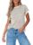 Dokotoo Women’s Casual Colorblock Striped Short Sleeve Tops Crew Neck Knit Basic T Shirts by Dokotoo