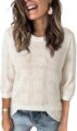 Dokotoo Women’s Casual Short Sleeve Loose Tunic Tops Lightweight Crochet Knit Summer Sweaters Blouses by Dokotoo