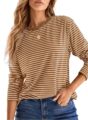Dokotoo Women’s Casual Striped Long Sleeve Tops Crew Neck Knit Basic T Shirts by Dokotoo