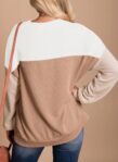 Dokotoo Womens Color Block Sweaters Long Sleeve Crewneck Pullover Knit Jumper Tops by Dokotoo