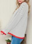 Dokotoo Women's Long Sleeve Sweaters Casual Crewneck Fashion Fall Striped Color Block Shirts High Low Pullover Sweater Tops by Dokotoo