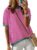 Dokotoo Womens Tops Casual Summer Crewneck Short Sleeve Striped Color Block Knit High Low Trendy Pullover Sweaters by Dokotoo