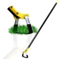 DonSail Hoe Garden Tool -Scuffle Garden Hula Hoes for Weeding Gardening Long Handle Heavy Duty – Adjustable Weeding Loop Stirrup Hoe 30-61 Inch Black by