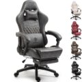 Dowinx Gaming Chair Big and Tall, Ergonomic Computer Chair with Footrest and Massage Lumbar Support, High Back Comfortable Gamer Chair for Adults 350Lbs PU Leather for Office… by Dowinx
