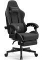 Dowinx Gaming Chair Fabric with Pocket Spring Cushion, Massage Game Chair Cloth with Headrest, Ergonomic Computer Chair with Footrest 290LBS, Black by Dowinx