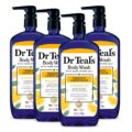Dr Teal’s Body Wash with Pure Epsom Salt, with Prebiotic Lemon Balm & Sage, 24 fl oz (Pack of 4) by Dr Teal’s
