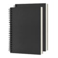 DSTELIN Blank Spiral Notebook, 2-Pack, Soft Cover, Sketch book, 100 Pages / 50 Sheets, 7.5 inch x 5.1 inch, 100GSM, (Black) by DSTELIN