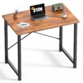 DUMOS 32 in Small Computer Desk for Home Office, Modern Study Work Table Simple Style for Bedroom, Writing Desks with X-Shaped Reinforcement, Rust by DUMOS