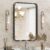 DUMOS Black Metal Framed Vanity Rounded Rectangle Bathroom Mirrors for Over Sink Wall, 30×22 Inch Matte Large Mirror, Modern Decorative for Restroom, Farmhouse, Horizontally or… by DUMOS