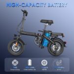 E14 E Bike Electric Bike for Adults 500W Motor, Folding Ebike 14", 48V 10Ah Removable Battery UL 2849 Certified, 30 Miles PAS Range, Mini E Bikes for Teens by RPINT