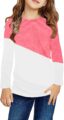 Ebifin Girls Casual Short/Long Sleeve T Shirts Kids Loose Soft Striped Color Block Tunic Tops, Tees Blouses Size 4-15 Years by Ebifin