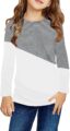 Ebifin Girls Casual Short/Long Sleeve T Shirts Kids Loose Soft Striped Color Block Tunic Tops, Tees Blouses Size 4-15 Years by Ebifin