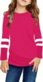 Ebifin Girls Casual Short/Long Sleeve T Shirts Kids Loose Soft Striped Color Block Tunic Tops, Tees Blouses Size 4-15 Years by Ebifin
