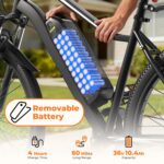Electric Bike, 1000W/750/500W Peak Motor, 20MPH & 60/55 Miles, 26''/20'' Tires, Removable Battery, 7/5 Speed E-Bike, Dual Disc Brakes, Shock Absorber, Commuting Electric Bicycle... by Fcgeoi