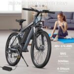Electric Bike for Adults, 1000W Peak Ebike, 50Miles 21.7MPH Electric Mountain Bike, 26" Adult Electric Bicycle with 48V Removable Battery, Adjustable Stem, Fenders, 21 Speed, UL... by Funhang
