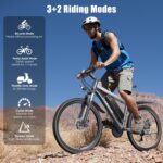 Electric Bike for Adults, 1000W Peak Ebike, 50Miles 21.7MPH Electric Mountain Bike, 26" Adult Electric Bicycle with 48V Removable Battery, Adjustable Stem, Fenders, 21 Speed, UL... by Funhang