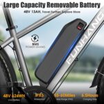 Electric Bike for Adults, Peak 1000W Ebike, 25MPH 60Miles Electric Mountain Bike, 26" Fat Tire Electric Bicycle with 48V 13AH Battery, Rear Rack, Front Suspension, 7 Speed, UL... by Funhang