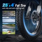Electric-Dirt-Bike for Adults with Peak-3000W Brushless Motor and 48V 32AH Battery Max 40MPH and 80Miles, Adult Electric-Mountain-E-Bike Motorcycle with Fat Tire for Snow, Sand... by Arkveld